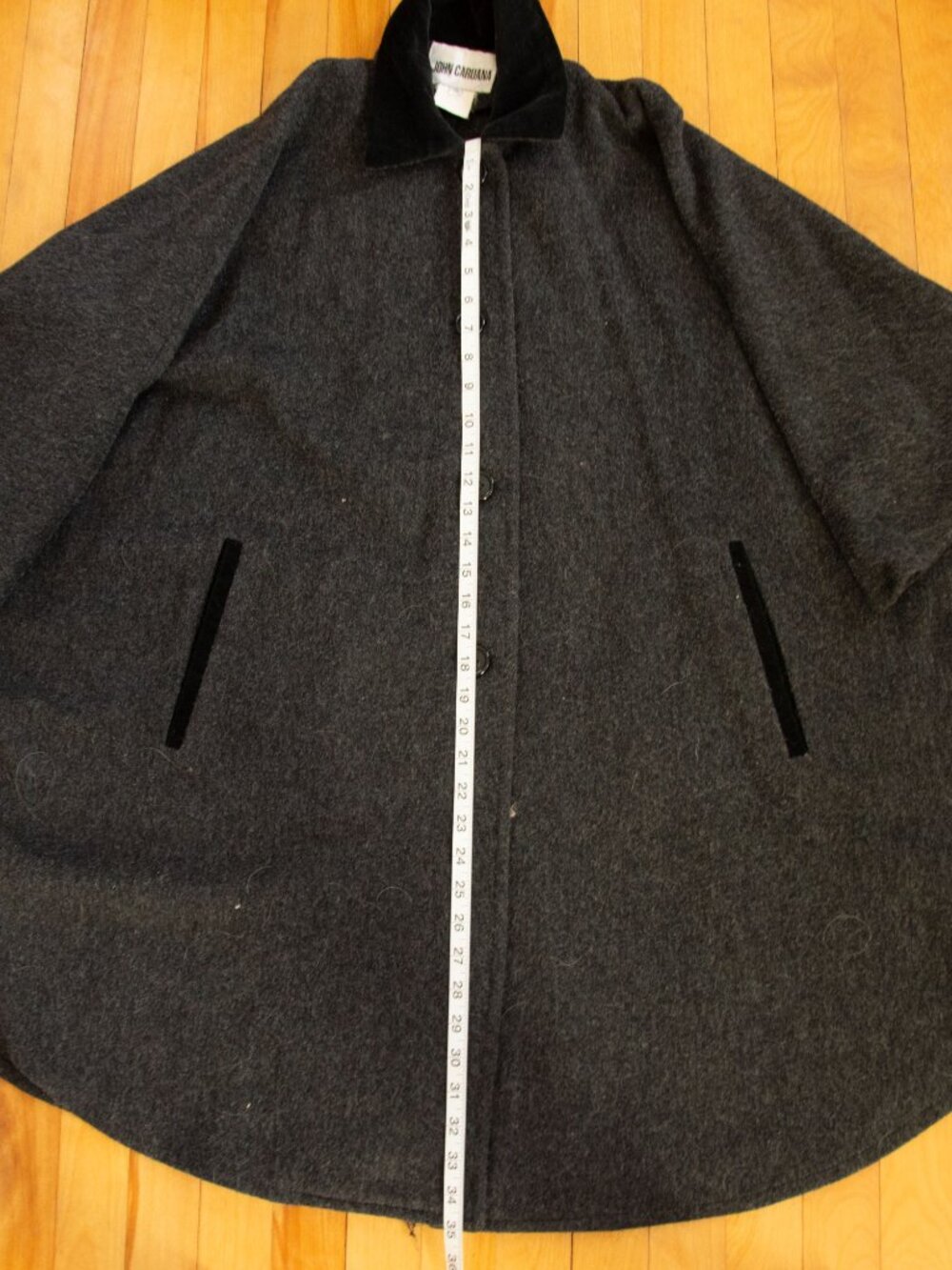 Vintage Academia Librarian Cape, Wool, Black/Gray - Picture 7 of 7